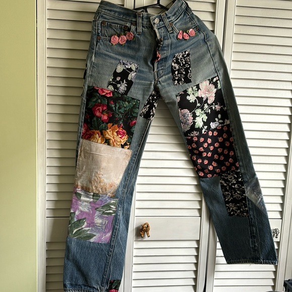 Vintage jeans with patch work - Picture 1 of 12